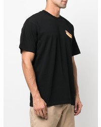 schwarzes bedrucktes T-Shirt mit einem Rundhalsausschnitt von Carhartt WIP