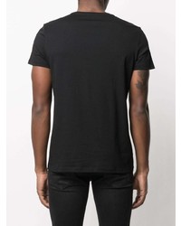 schwarzes bedrucktes T-Shirt mit einem Rundhalsausschnitt von Balmain