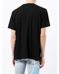 schwarzes bedrucktes T-Shirt mit einem Rundhalsausschnitt von Amiri