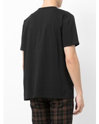 schwarzes bedrucktes T-Shirt mit einem Rundhalsausschnitt von Paul Smith