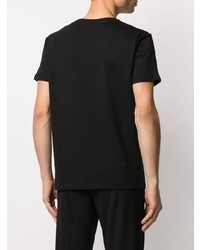 schwarzes bedrucktes T-Shirt mit einem Rundhalsausschnitt von Alexander McQueen