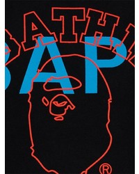 schwarzes bedrucktes T-Shirt mit einem Rundhalsausschnitt von A Bathing Ape