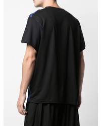 schwarzes bedrucktes T-Shirt mit einem Rundhalsausschnitt von Yohji Yamamoto