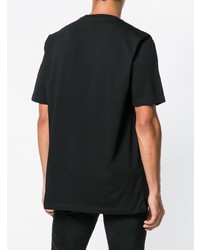 schwarzes bedrucktes T-Shirt mit einem Rundhalsausschnitt von Diesel