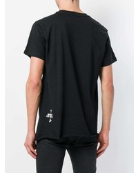 schwarzes bedrucktes T-Shirt mit einem Rundhalsausschnitt von Boy London