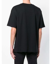 schwarzes bedrucktes T-Shirt mit einem Rundhalsausschnitt von MSGM