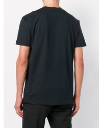 schwarzes bedrucktes T-Shirt mit einem Rundhalsausschnitt von Cédric Charlier