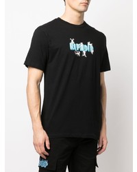 schwarzes bedrucktes T-Shirt mit einem Rundhalsausschnitt von RIPNDIP