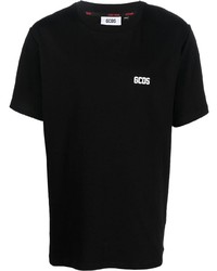 schwarzes bedrucktes T-Shirt mit einem Rundhalsausschnitt von Gcds