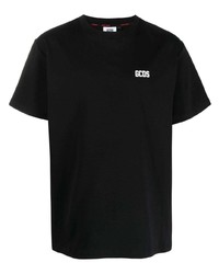 schwarzes bedrucktes T-Shirt mit einem Rundhalsausschnitt von Gcds