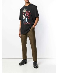 schwarzes bedrucktes T-Shirt mit einem Rundhalsausschnitt von Vivienne Westwood