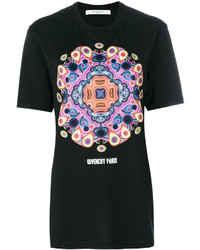 schwarzes bedrucktes T-Shirt mit einem Rundhalsausschnitt von Givenchy