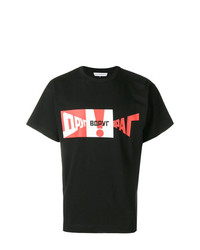 schwarzes bedrucktes T-Shirt mit einem Rundhalsausschnitt von Gosha Rubchinskiy
