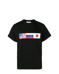 schwarzes bedrucktes T-Shirt mit einem Rundhalsausschnitt von Gosha Rubchinskiy