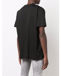 schwarzes bedrucktes T-Shirt mit einem Rundhalsausschnitt von DSQUARED2