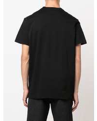 schwarzes bedrucktes T-Shirt mit einem Rundhalsausschnitt von DSQUARED2