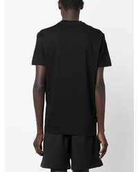 schwarzes bedrucktes T-Shirt mit einem Rundhalsausschnitt von DSQUARED2