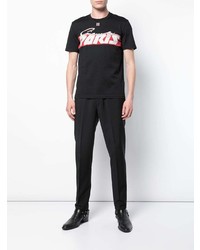 schwarzes bedrucktes T-Shirt mit einem Rundhalsausschnitt von Givenchy