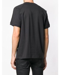 schwarzes bedrucktes T-Shirt mit einem Rundhalsausschnitt von Cavalli Class