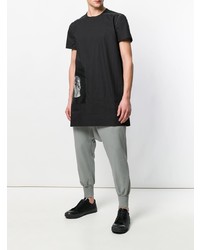 schwarzes bedrucktes T-Shirt mit einem Rundhalsausschnitt von Rick Owens DRKSHDW