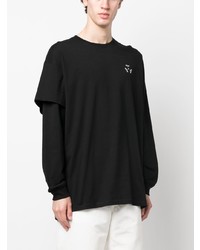 schwarzes bedrucktes T-Shirt mit einem Rundhalsausschnitt von ACRONYM