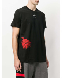 schwarzes bedrucktes T-Shirt mit einem Rundhalsausschnitt von Givenchy