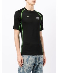 schwarzes bedrucktes T-Shirt mit einem Rundhalsausschnitt von MSGM