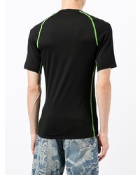 schwarzes bedrucktes T-Shirt mit einem Rundhalsausschnitt von MSGM