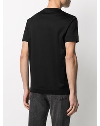 schwarzes bedrucktes T-Shirt mit einem Rundhalsausschnitt von Emporio Armani