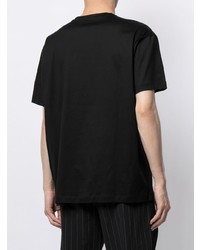 schwarzes bedrucktes T-Shirt mit einem Rundhalsausschnitt von Emporio Armani