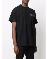 schwarzes bedrucktes T-Shirt mit einem Rundhalsausschnitt von Vetements