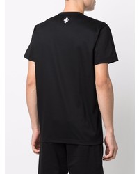 schwarzes bedrucktes T-Shirt mit einem Rundhalsausschnitt von Ferrari