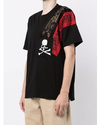 schwarzes bedrucktes T-Shirt mit einem Rundhalsausschnitt von Mastermind Japan