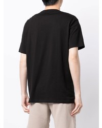 schwarzes bedrucktes T-Shirt mit einem Rundhalsausschnitt von Armani Exchange