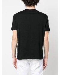 schwarzes bedrucktes T-Shirt mit einem Rundhalsausschnitt von Emporio Armani