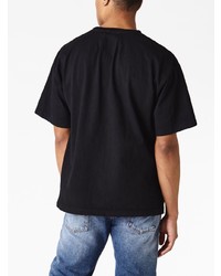 schwarzes bedrucktes T-Shirt mit einem Rundhalsausschnitt von Rhude