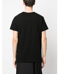 schwarzes bedrucktes T-Shirt mit einem Rundhalsausschnitt von Yohji Yamamoto