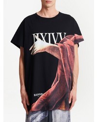 schwarzes bedrucktes T-Shirt mit einem Rundhalsausschnitt von Balmain