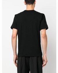 schwarzes bedrucktes T-Shirt mit einem Rundhalsausschnitt von Black Comme Des Garçons