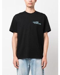 schwarzes bedrucktes T-Shirt mit einem Rundhalsausschnitt von JW Anderson