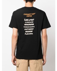 schwarzes bedrucktes T-Shirt mit einem Rundhalsausschnitt von Carhartt WIP