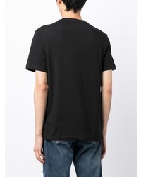 schwarzes bedrucktes T-Shirt mit einem Rundhalsausschnitt von True Religion