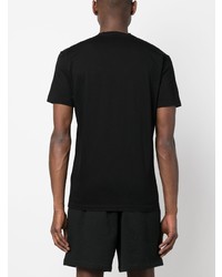 schwarzes bedrucktes T-Shirt mit einem Rundhalsausschnitt von DSQUARED2