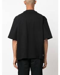 schwarzes bedrucktes T-Shirt mit einem Rundhalsausschnitt von MSGM