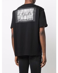 schwarzes bedrucktes T-Shirt mit einem Rundhalsausschnitt von Just Cavalli