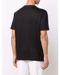 schwarzes bedrucktes T-Shirt mit einem Rundhalsausschnitt von Brioni