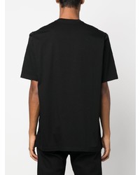 schwarzes bedrucktes T-Shirt mit einem Rundhalsausschnitt von DSQUARED2