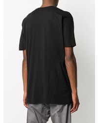 schwarzes bedrucktes T-Shirt mit einem Rundhalsausschnitt von 11 By Boris Bidjan Saberi