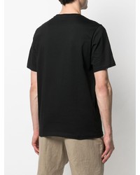 schwarzes bedrucktes T-Shirt mit einem Rundhalsausschnitt von Paul Smith