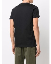 schwarzes bedrucktes T-Shirt mit einem Rundhalsausschnitt von Paul Smith